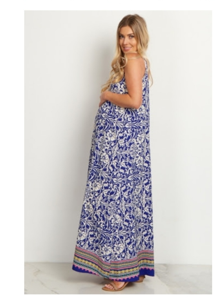 Royal blue pattern Pinkblush Maternity dress